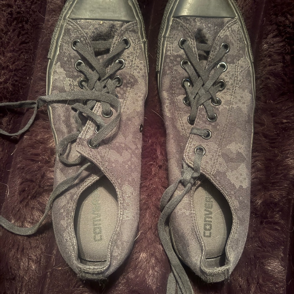 Converse Black & Gray Lace-Up Sneakers